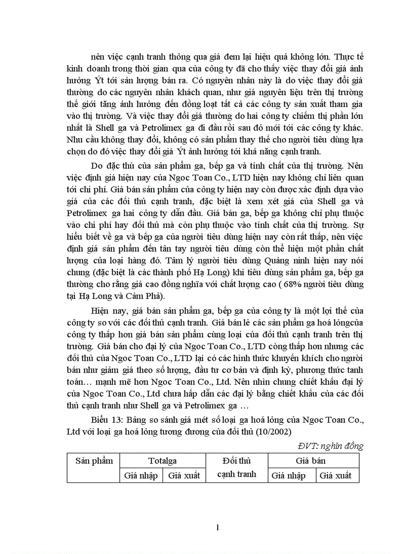 image for page Giải pháp nâng cao khả năng cạnh tranh trong lĩnh vực kinh doanh Gaz và Bếp ga ở Công ty TNHH Thương mại và Dịch vụ Ngọc Toản 1