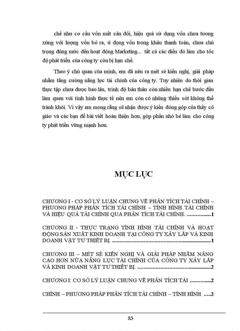 image for page Phân tích tài chính và các giải pháp nhằm tăng cường năng lực tài chính tại Công ty Công ty Xây Lắp và Kinh Doanh Vật Tư Thiết Bị 1
