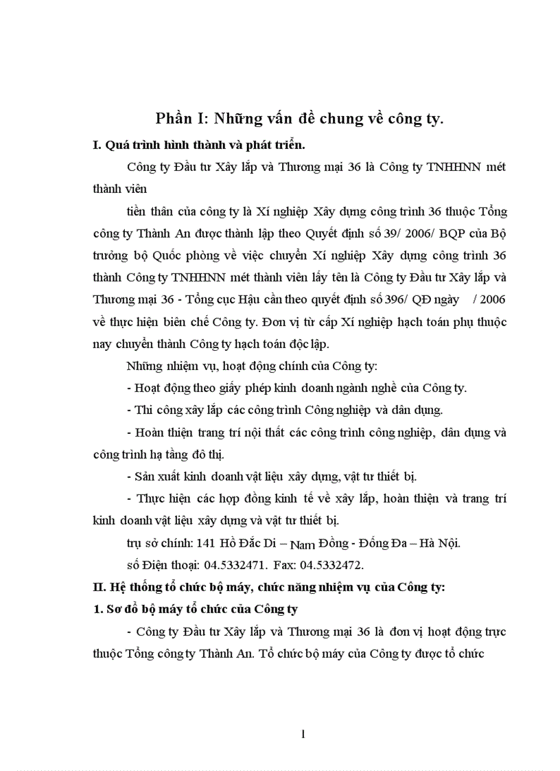 image for page Báo cáo tổng hợp về Công ty Đầu tư xây lắp và Thương mại 36