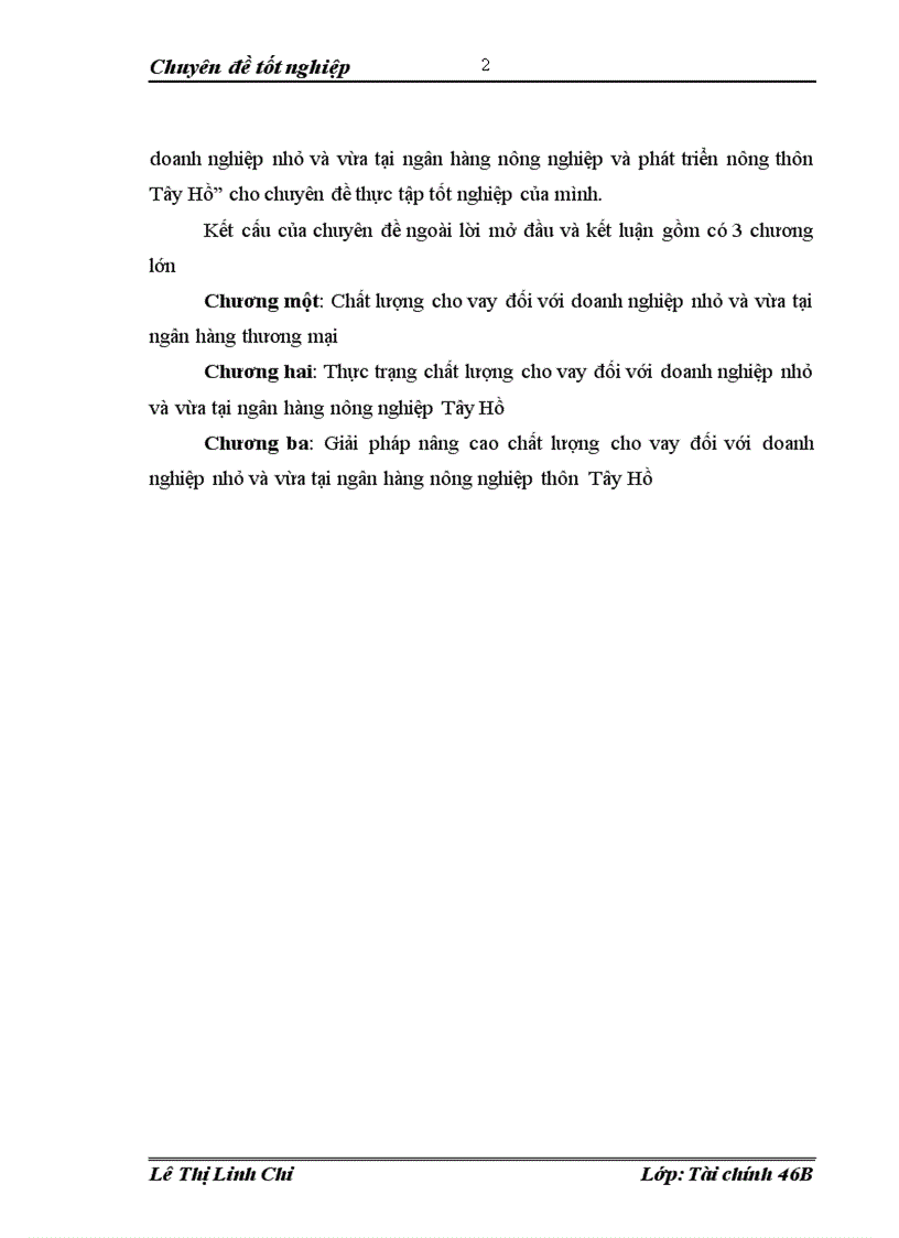 image for page Nâng cao chất lượng cho vay đối với doanh nghiệp nhỏ và vừa tại ngân hàng nông nghiệp và phát triển nông thôn Tây Hồ