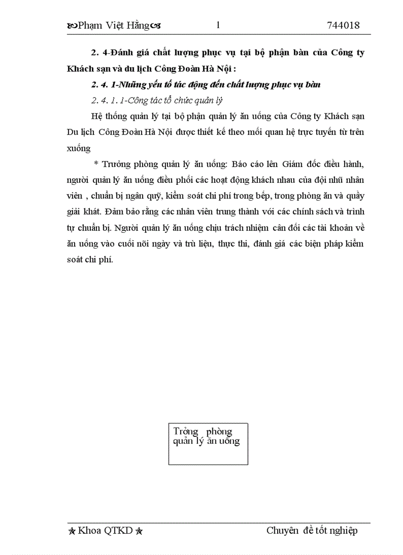 image for page các giải pháp nhằm nâng cao chất lượng phục vụ tại bộ phận bàn của Công ty Khách sạn và du lịch Công Đoàn Hà Nội