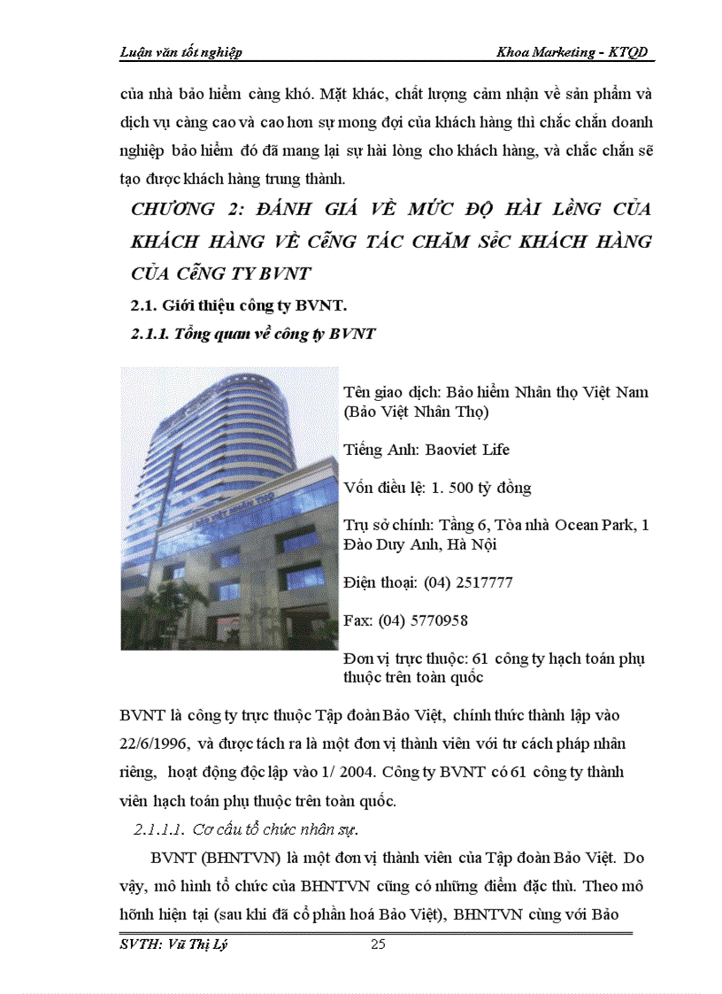 image for page Đánh giá mức độ hài lòng của khách hàng về dịch vụ chăm sóc khách hàng của công ty Bảo Việt Nhân Thọ 1