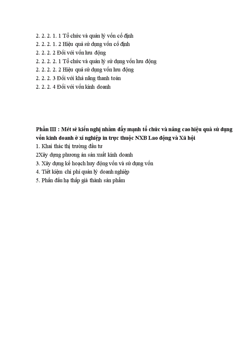 image for page Vốn kinh doanh và những biện pháp nâng cao hiệu quả sử dụng vốn kinh doanh ở xí nghiệp in trực thuộc NXB Lao động xã hội 1