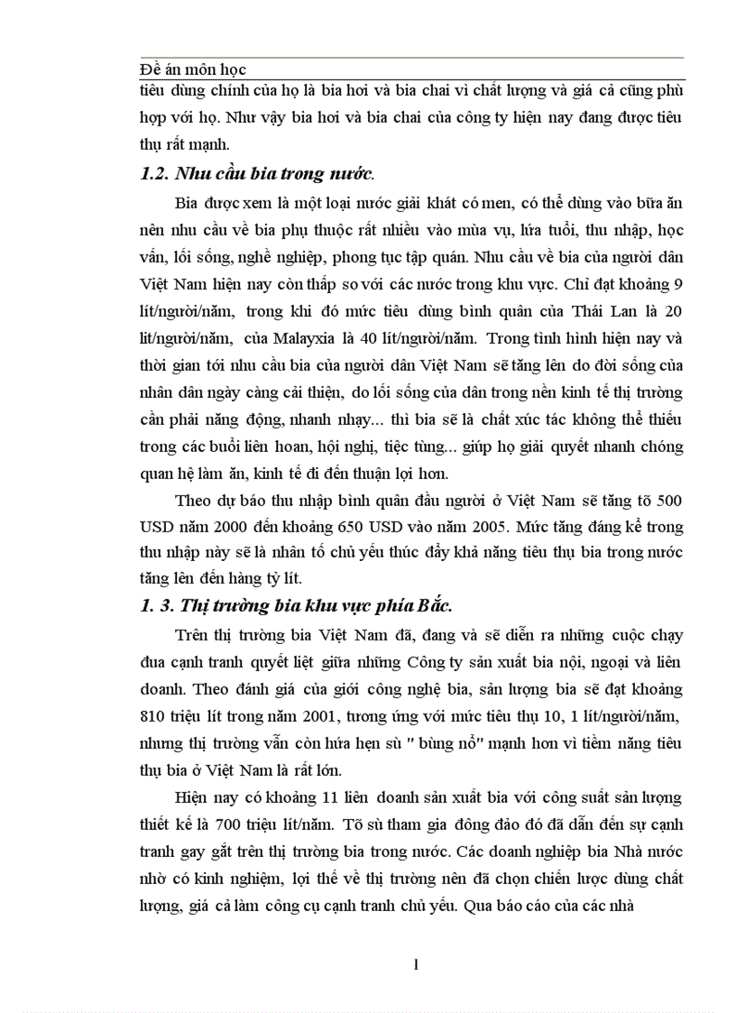 image for page Thực trạng về cạnh tranh trên thị trường BIA tại Miền Bắc và một số giải pháp trong cạnh tranh của công ty Bia Hà Nội 1