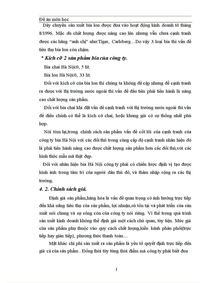 image for page Thực trạng về cạnh tranh trên thị trường BIA tại Miền Bắc và một số giải pháp trong cạnh tranh của công ty Bia Hà Nội 1