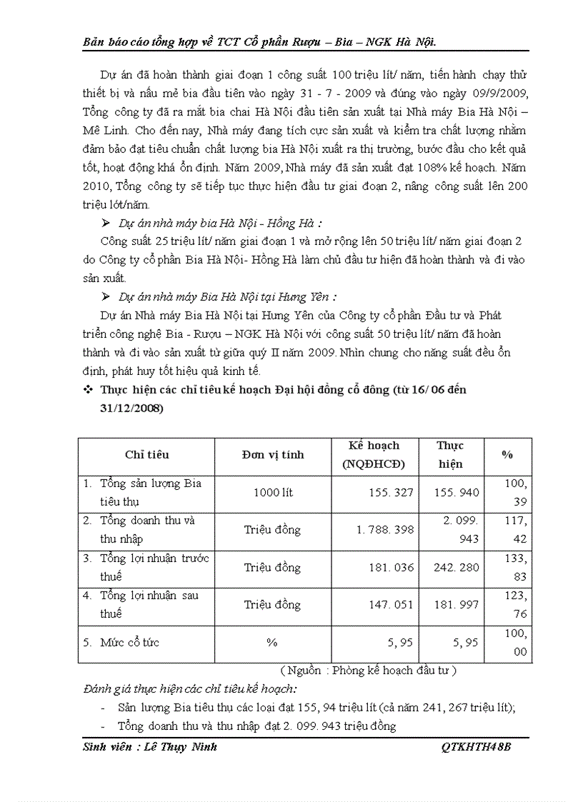 image for page Bản báo cáo tổng hợp về TCT Cổ phần Rượu Bia NGK Hà Nội