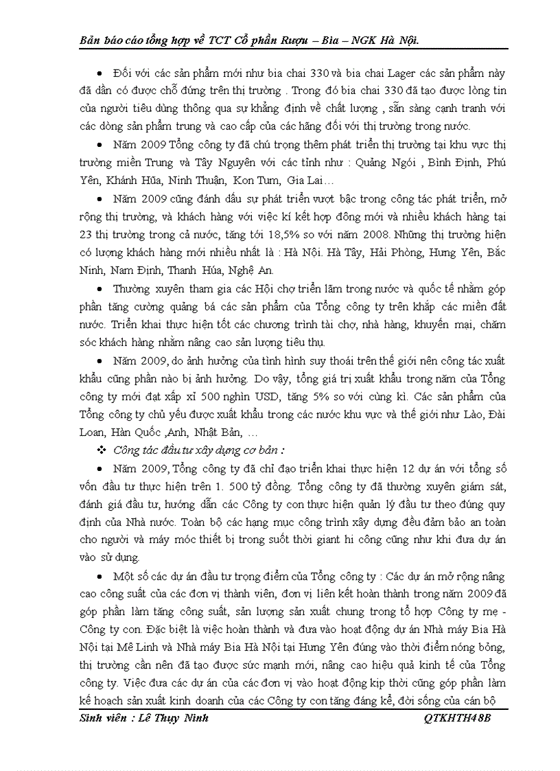 image for page Bản báo cáo tổng hợp về TCT Cổ phần Rượu Bia NGK Hà Nội