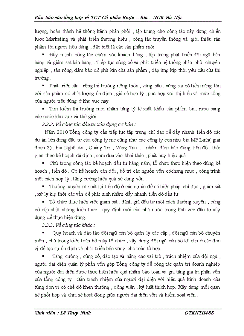 image for page Bản báo cáo tổng hợp về TCT Cổ phần Rượu Bia NGK Hà Nội