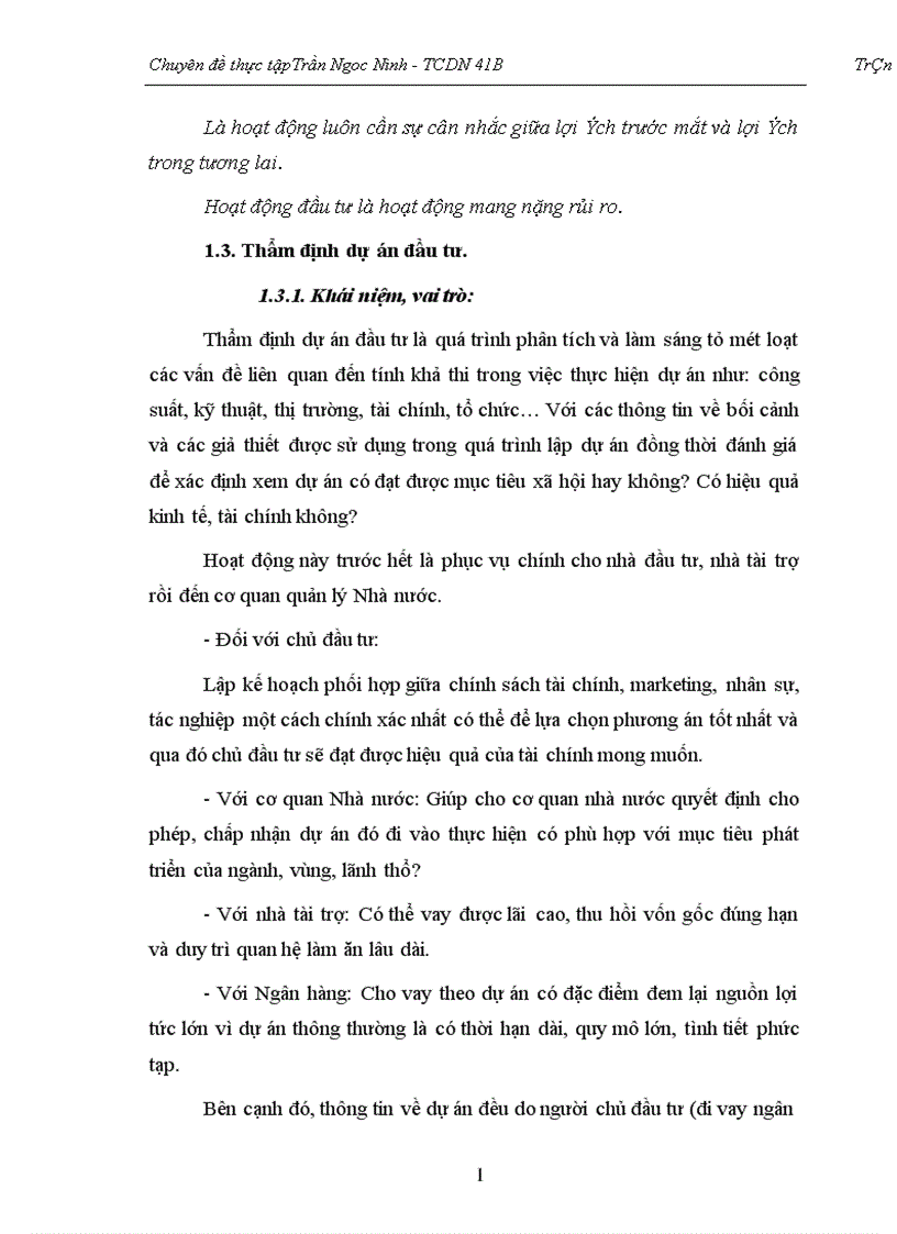 image for page Thẩm định dự án đầu tư của NHTM 1