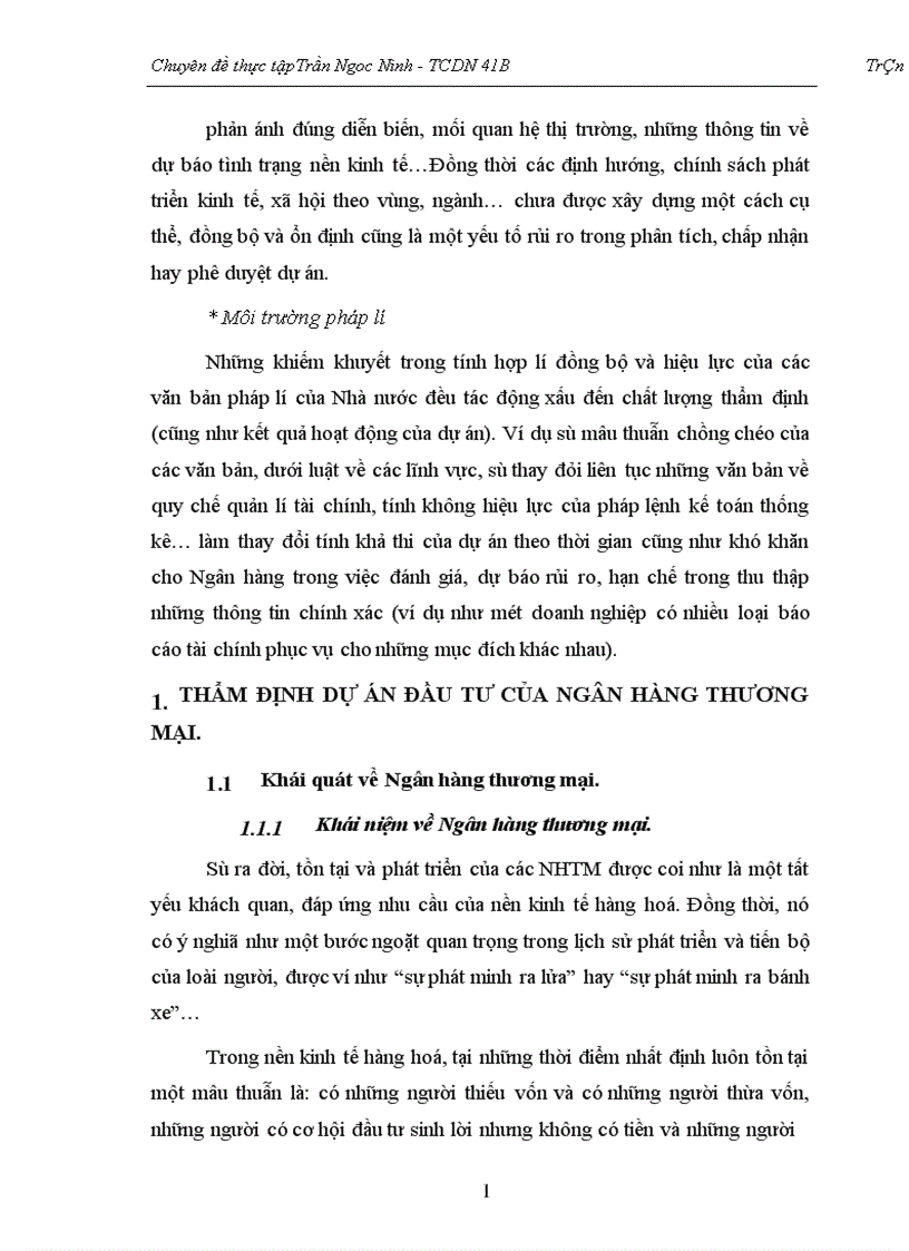 image for page Thẩm định dự án đầu tư của NHTM 1