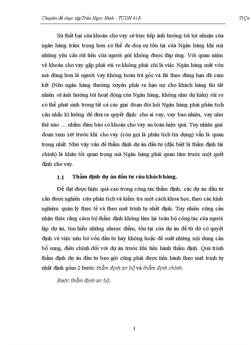 image for page Thẩm định dự án đầu tư của NHTM 1