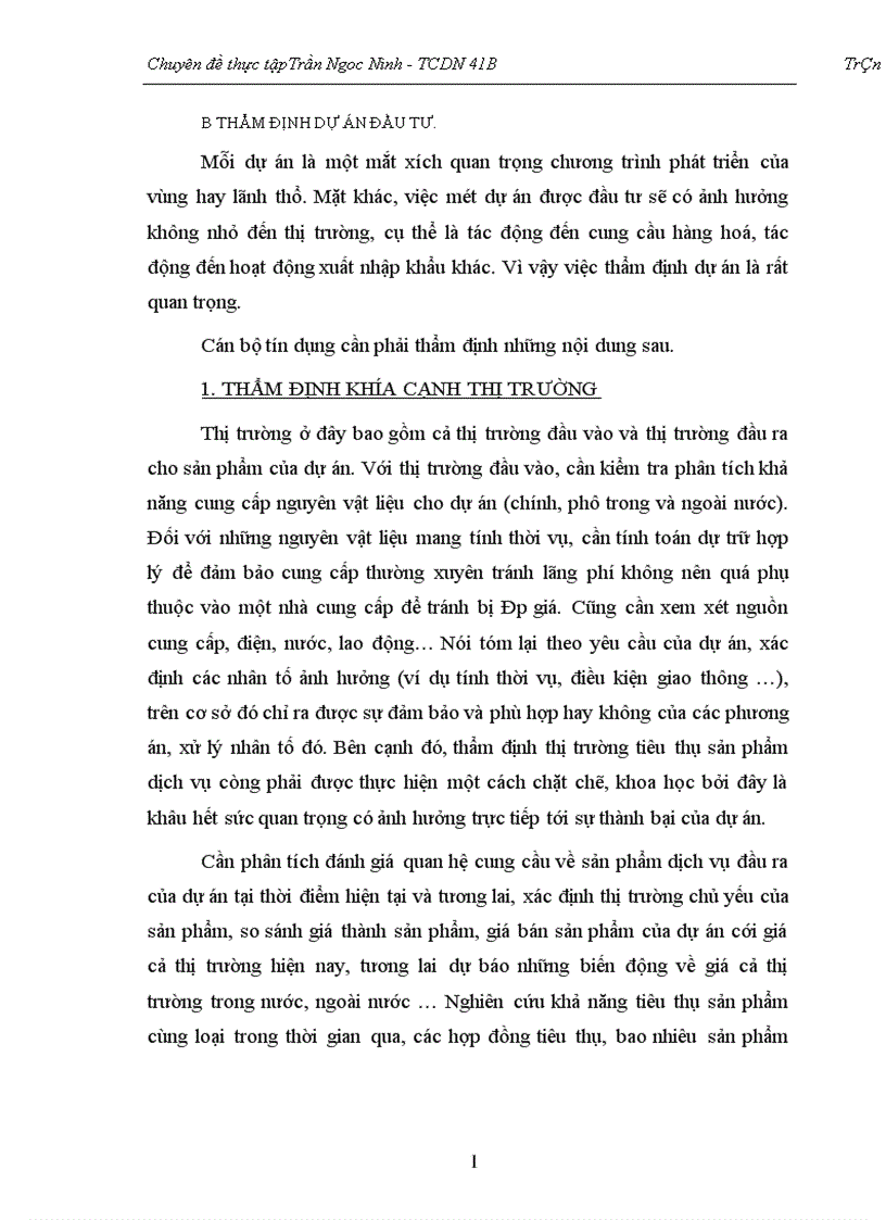 image for page Thẩm định dự án đầu tư của NHTM 1