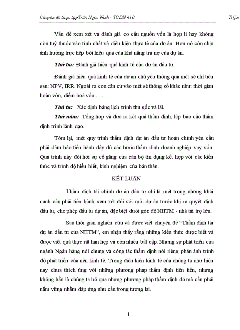 image for page Thẩm định dự án đầu tư của NHTM 1