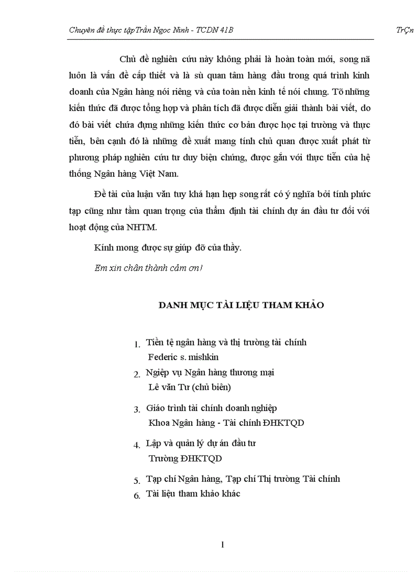 image for page Thẩm định dự án đầu tư của NHTM 1