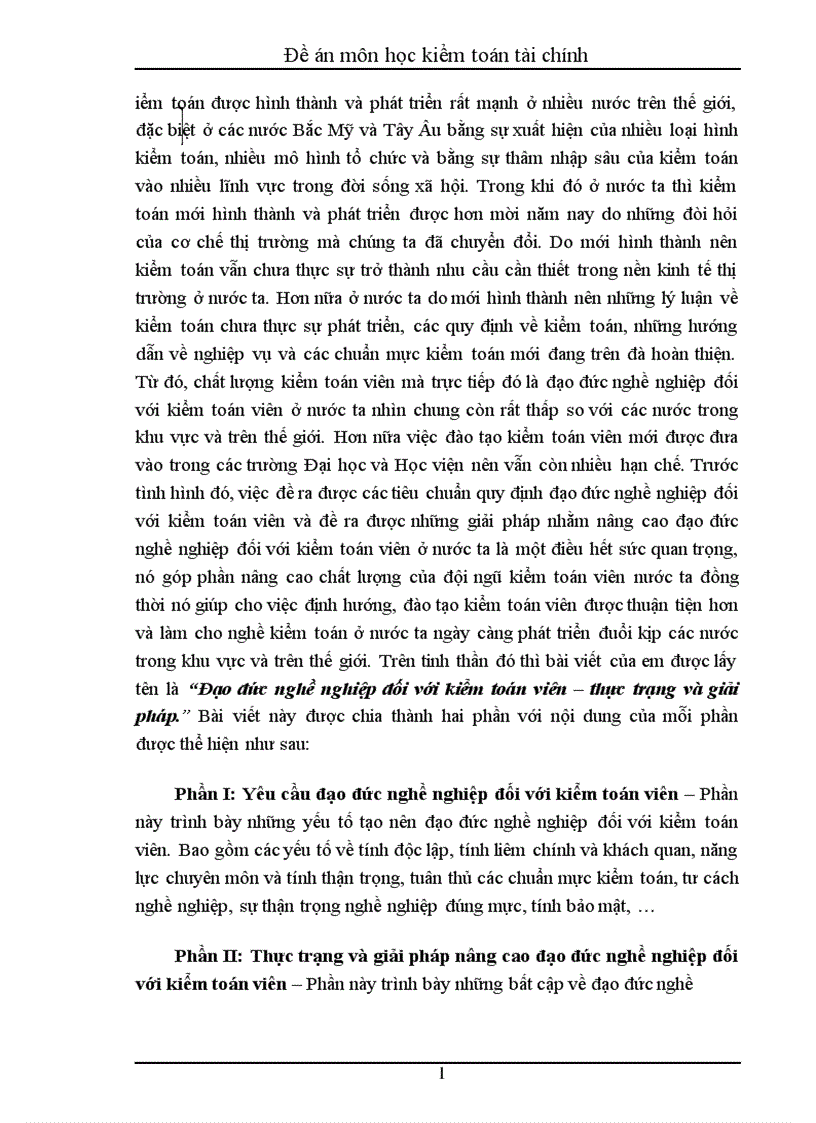 image for page Đề án môn học kiểm toán tài chính