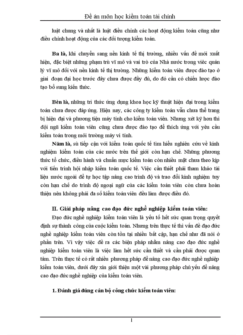 image for page Đề án môn học kiểm toán tài chính