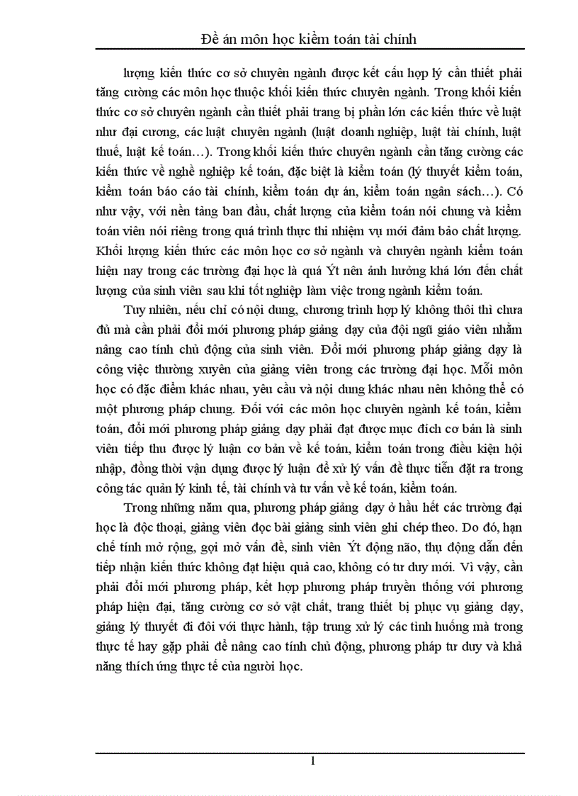 image for page Đề án môn học kiểm toán tài chính