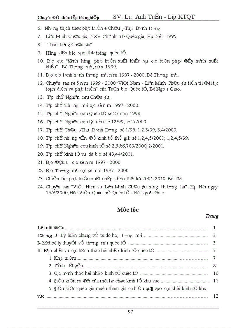 image for page Tự do hoá trong EU và khả năng thâm nhập thị trường EU của hàng hoá Việt Nam 1
