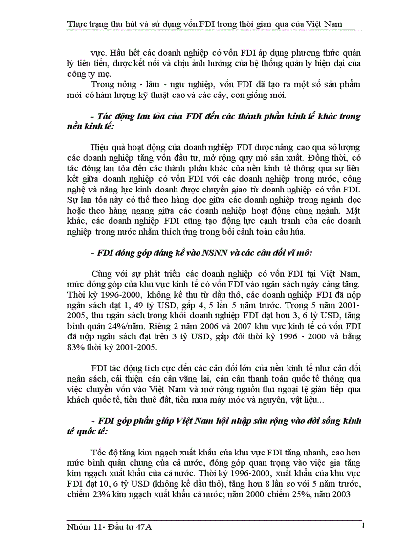 image for page Thực trạng thu hút và sử dụng vốn FDI trong thời gian qua của Việt Nam 1