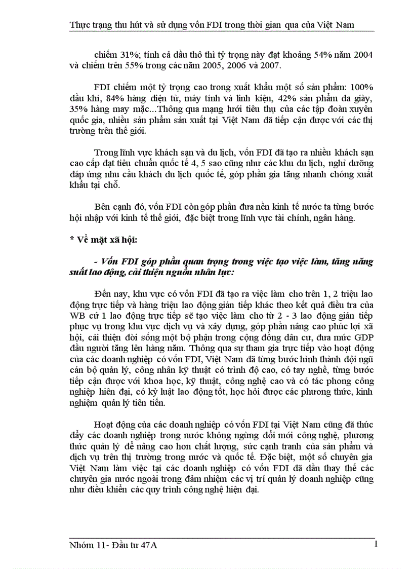 image for page Thực trạng thu hút và sử dụng vốn FDI trong thời gian qua của Việt Nam 1