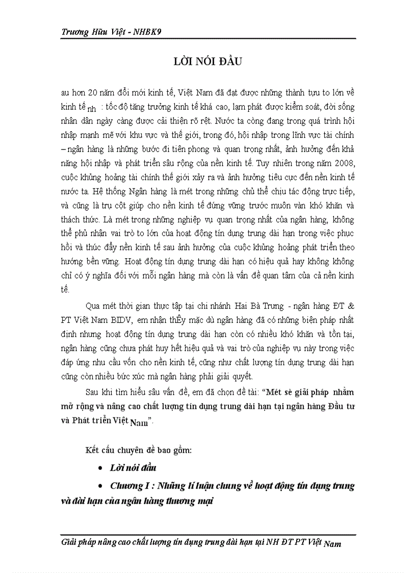 image for page Một số giải pháp nhằm mở rộng và nâng cao chất lượng tín dụng trung dài hạn tại ngân hàng Đầu tư và Phát triển Việt Nam