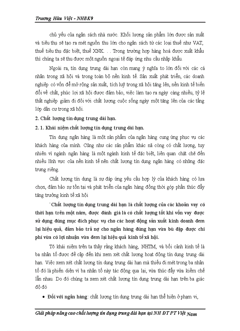 image for page Một số giải pháp nhằm mở rộng và nâng cao chất lượng tín dụng trung dài hạn tại ngân hàng Đầu tư và Phát triển Việt Nam