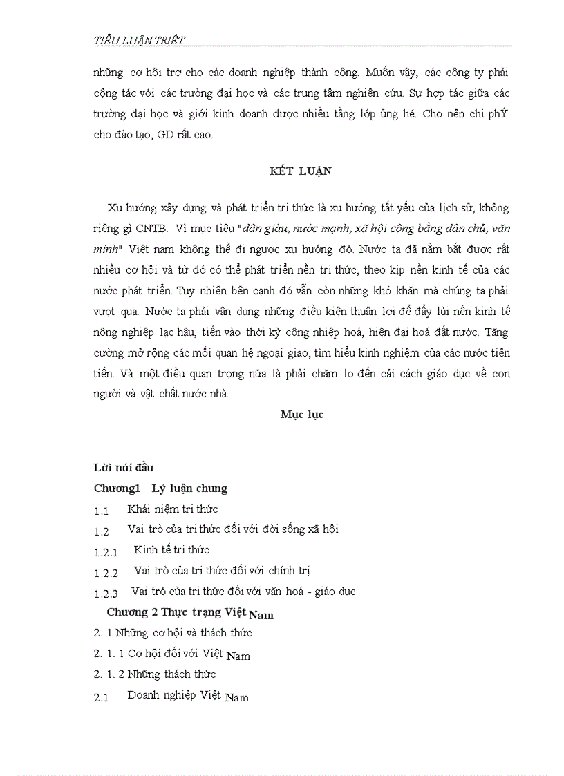 image for page Luận chứng về tri thức và vai trò của tri thức 1