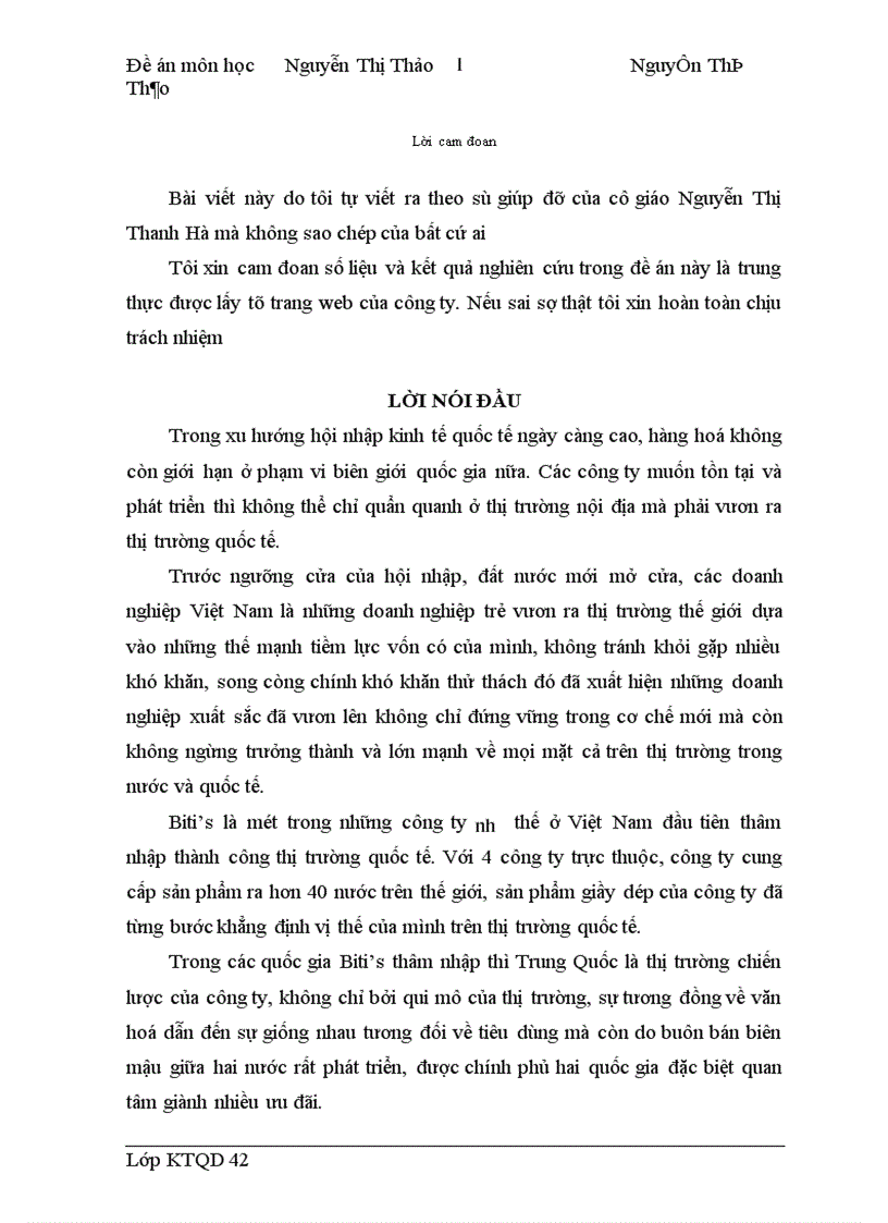 image for page Chiến lược thâm nhập thị trường Trung Quốc của công ty biti s