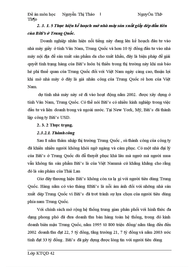 image for page Chiến lược thâm nhập thị trường Trung Quốc của công ty biti s