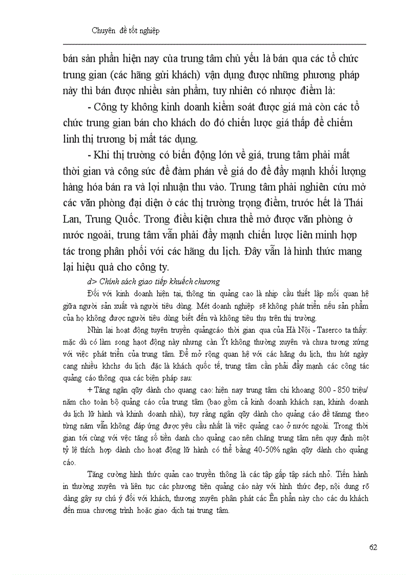 image for page Một số giải pháp nhằm phát triển hoạt động kinh doanh lữ hành quốc tế tại Công ty Du lịch Hà Nội Toserco 1