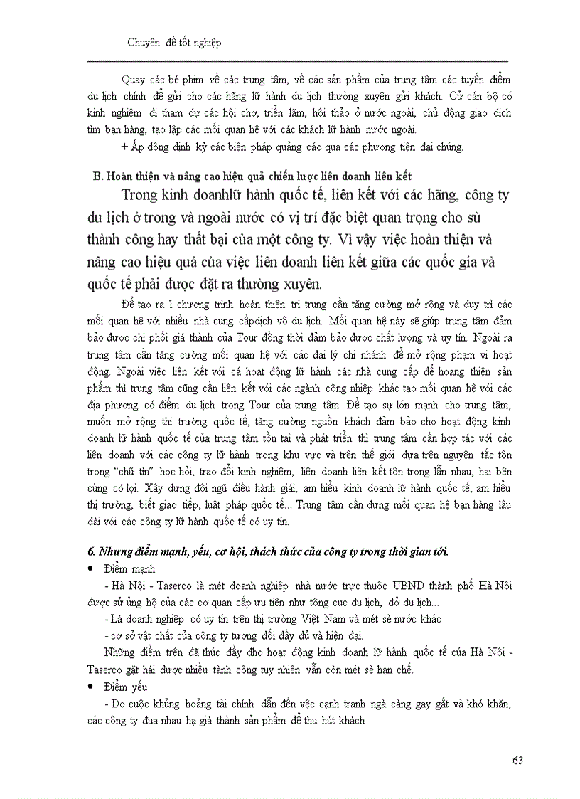 image for page Một số giải pháp nhằm phát triển hoạt động kinh doanh lữ hành quốc tế tại Công ty Du lịch Hà Nội Toserco 1