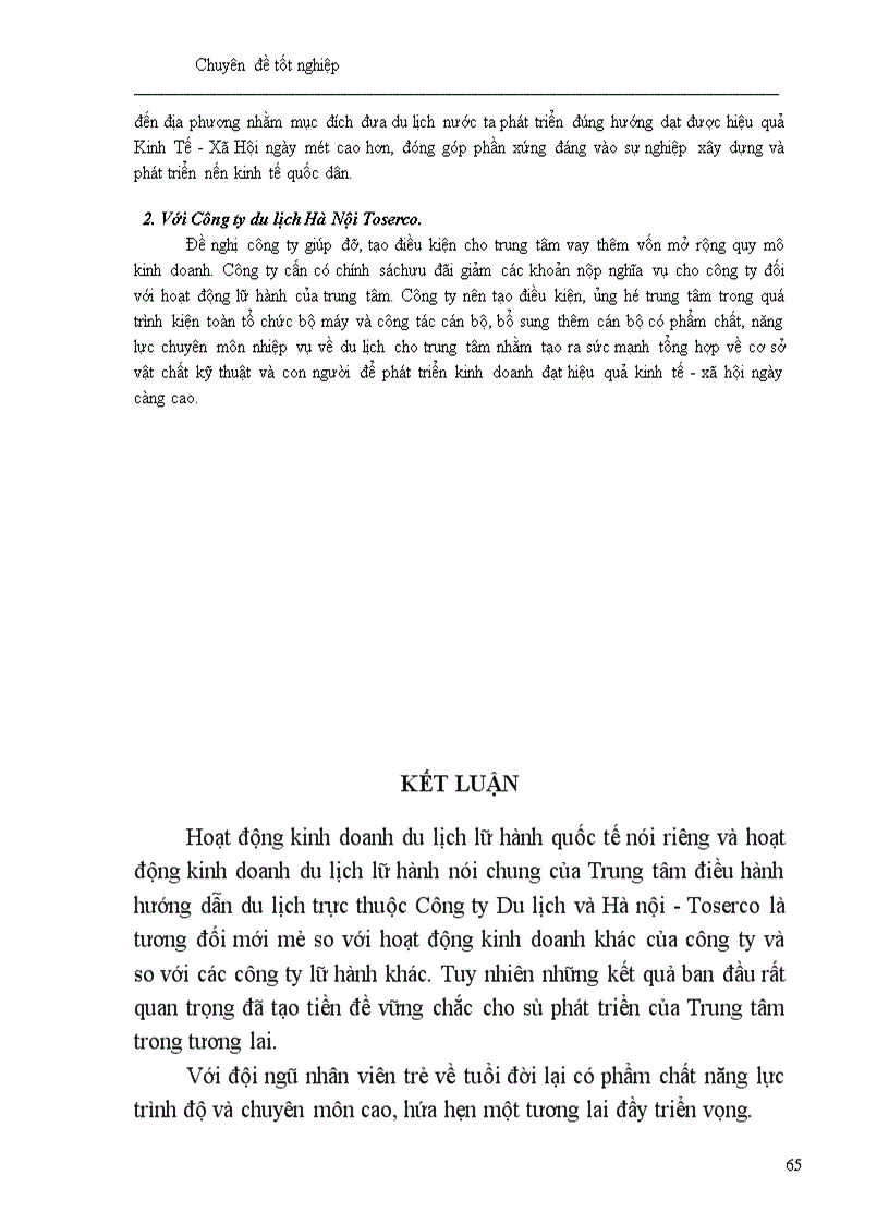 image for page Một số giải pháp nhằm phát triển hoạt động kinh doanh lữ hành quốc tế tại Công ty Du lịch Hà Nội Toserco 1