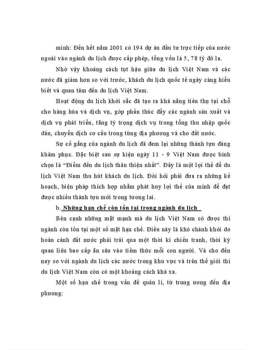 nghiên cứu mục tiêu chiến lược phát triển Du lịch ở Việt nam đến năm 2010