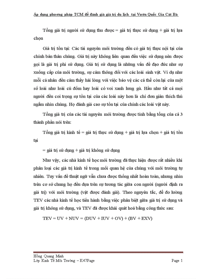 image for page Áp dụng phương pháp TCM để đánh giá giá trị du lịch tại Vườn Quốc Gia Cát Bà tp Hải Phòng 1
