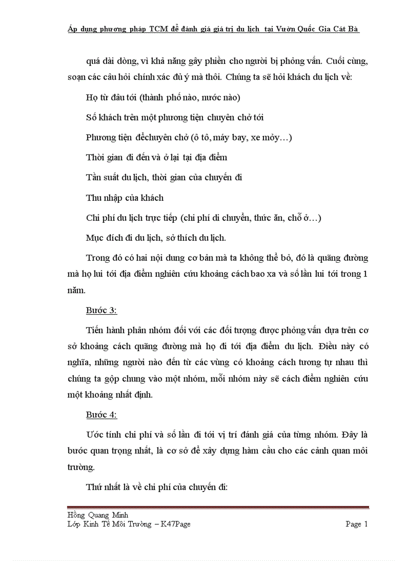 image for page Áp dụng phương pháp TCM để đánh giá giá trị du lịch tại Vườn Quốc Gia Cát Bà tp Hải Phòng 1