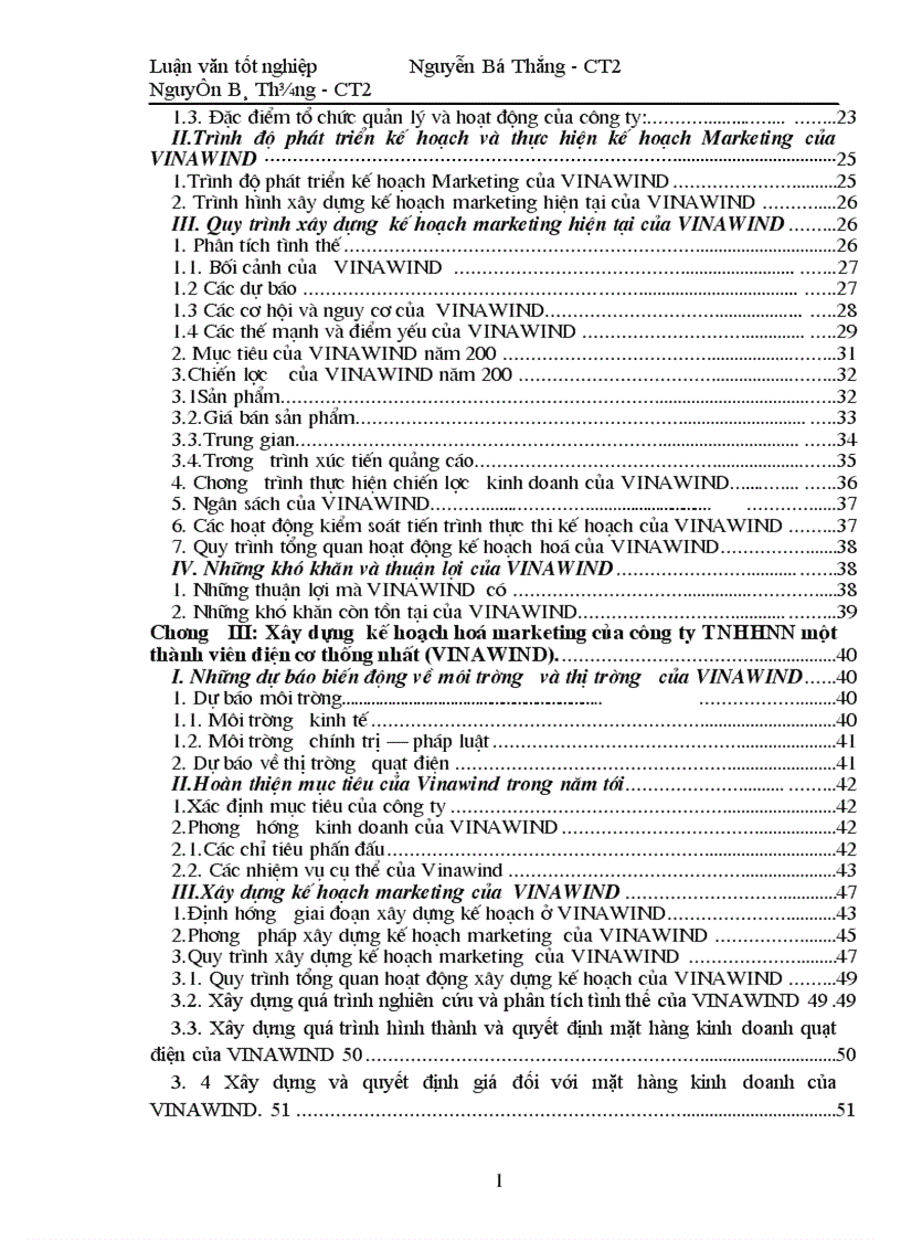 image for page Xây dựng kế hoạch marketing cho công ty trách nhiệm hữu hạn nhà nước một thành viên điện cơ thống nhất VINAWIND 1