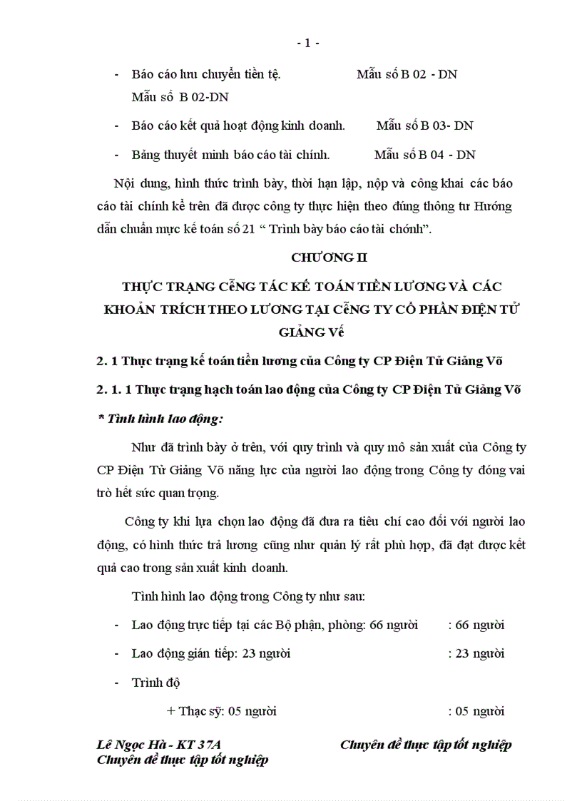 image for page Kế toán tiền lương và các khoản trích theo lương tại Công ty Cổ phần Điện Tử Giảng Võ 1