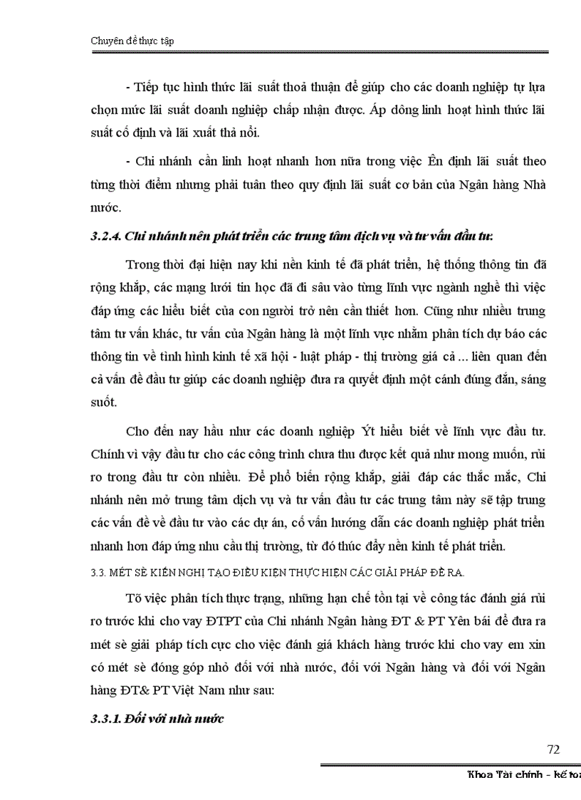 image for page Đánh giá rủi ro trước khi cho vay ĐTPT tại Chi nhánh ngân hàng ĐT PT Yên Bái 1