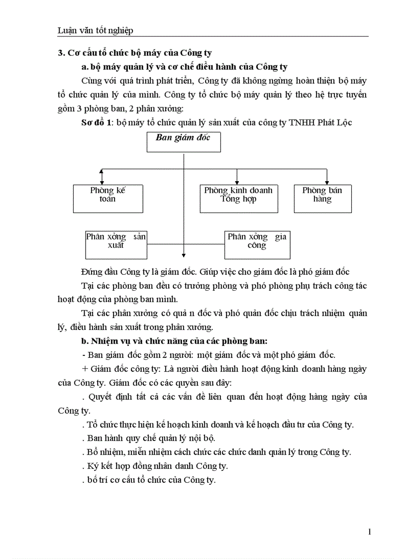 Phương pháp phát triển và giải pháp hoàn thiện công tác quản trị nhân sự tại Công ty TNHH PHáT LộC 1