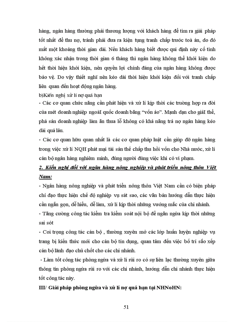 image for page Ngăn ngừa và xử lí nợ quá hạn tại Ngân hàng Nông Nghiệp và Phát Triển Nông Thôn Hà Nội 1