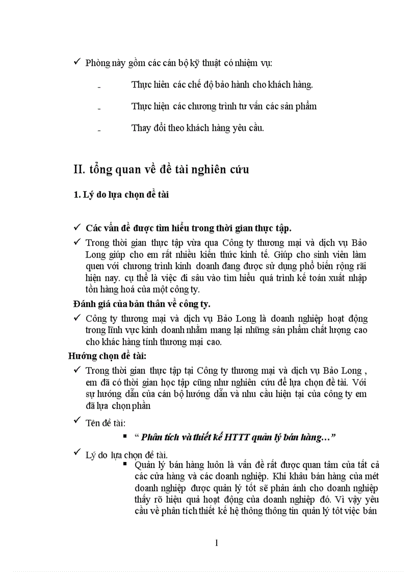 image for page Phân tích và thiết kế HTTT quản lý bán hàng tại Công ty thương mại và dịch vụ Bảo Long