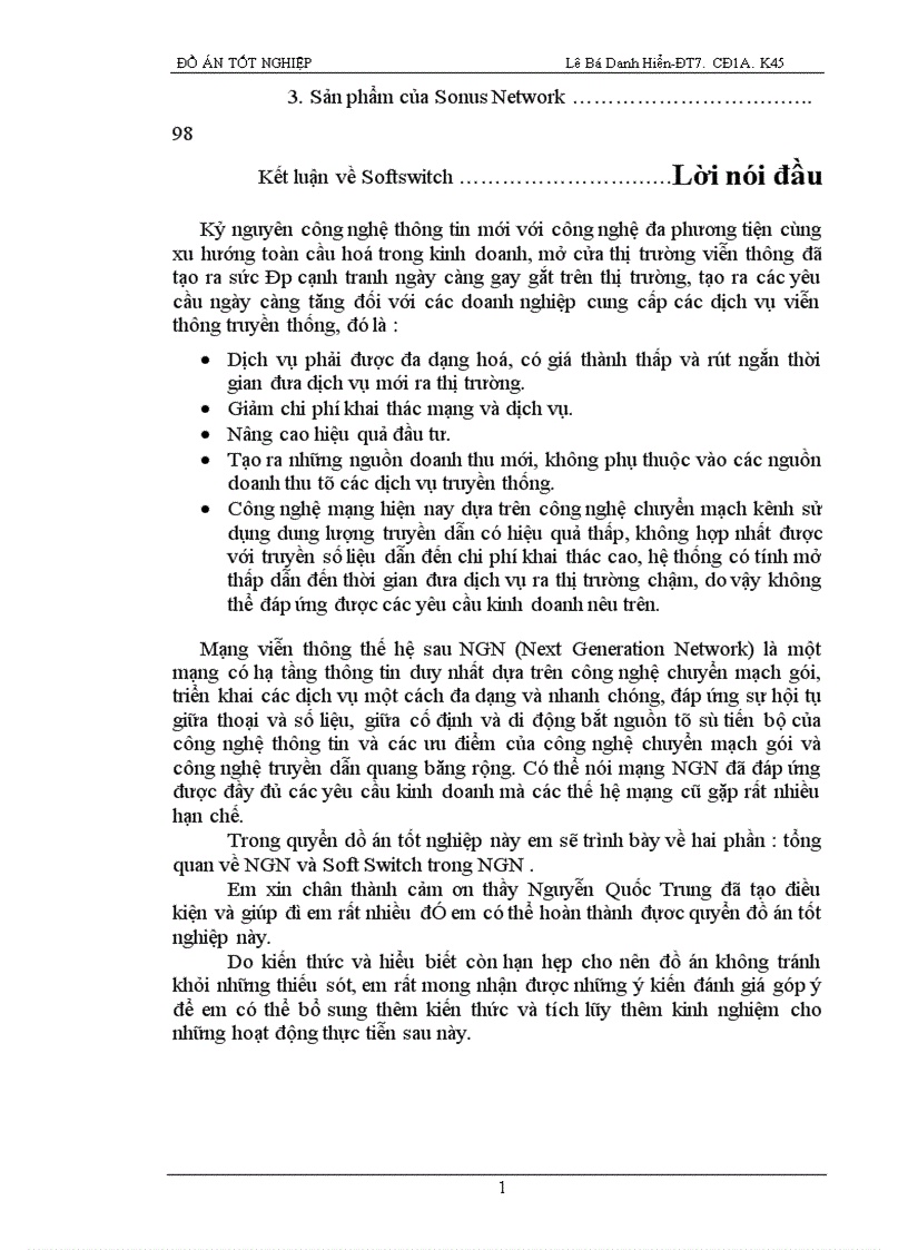 image for page Soft Switch trong NGN