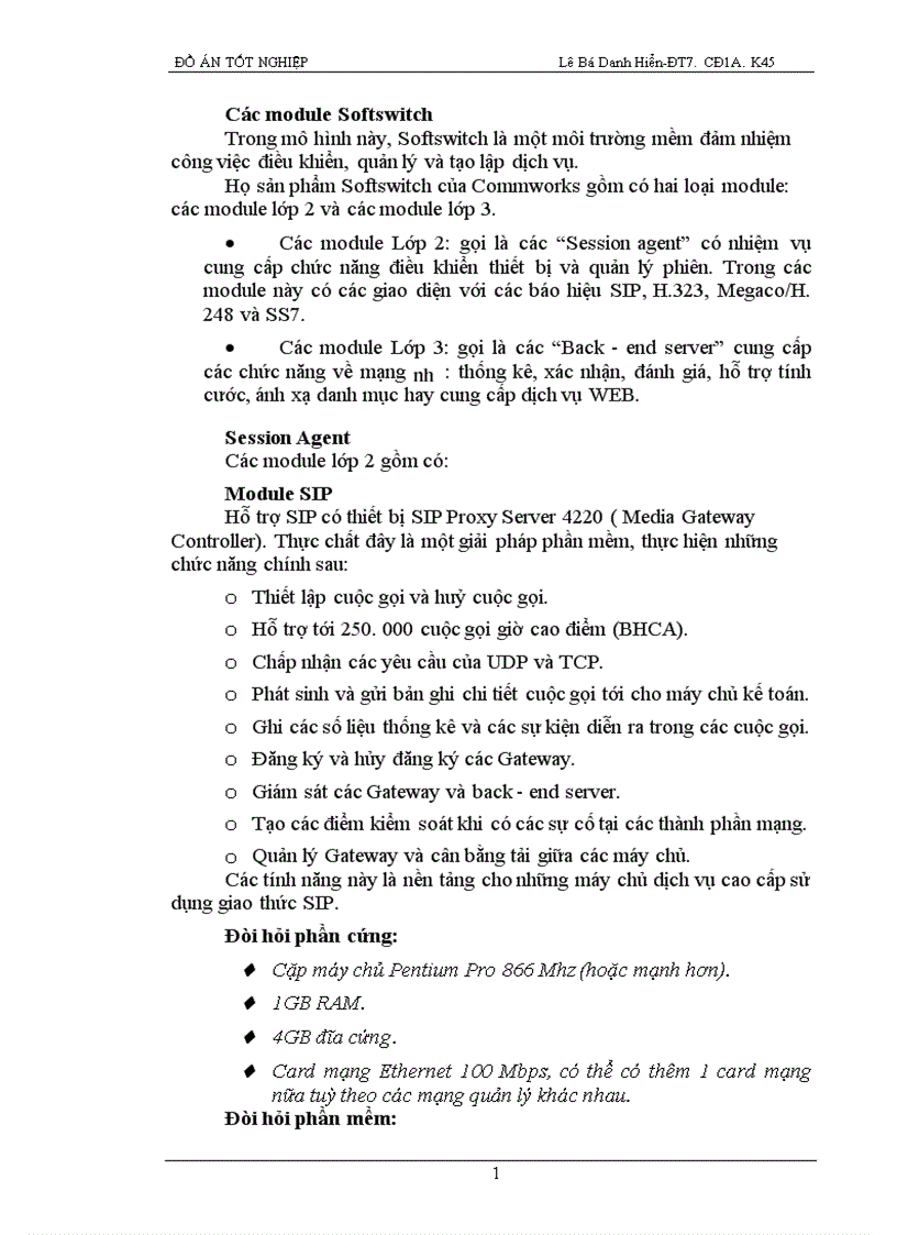 image for page Soft Switch trong NGN