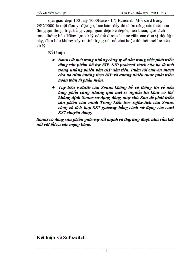 image for page Soft Switch trong NGN