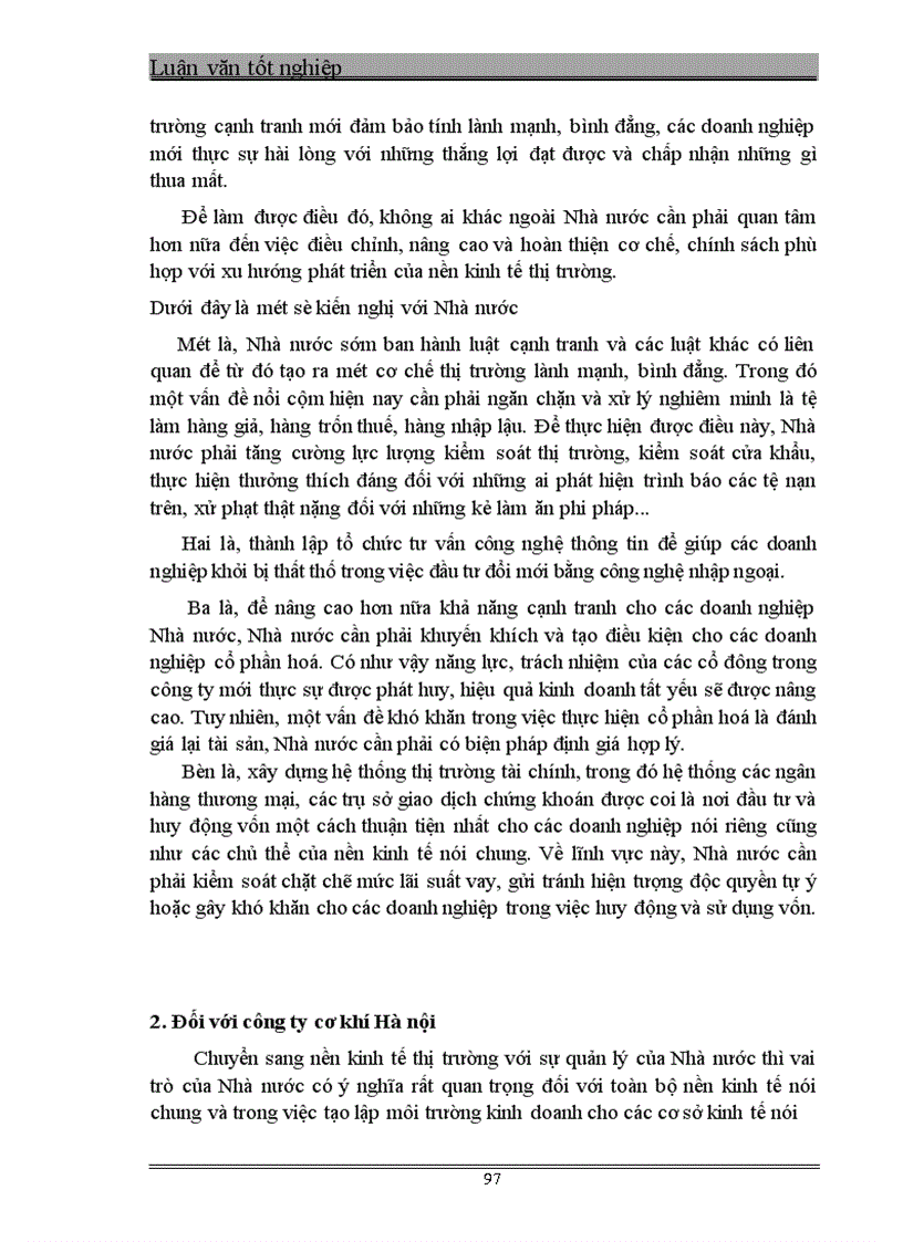 image for page Một số giải pháp nhằm góp phần nâng cao khả năng cạnh tranh của Công ty Cơ khí Hà nội