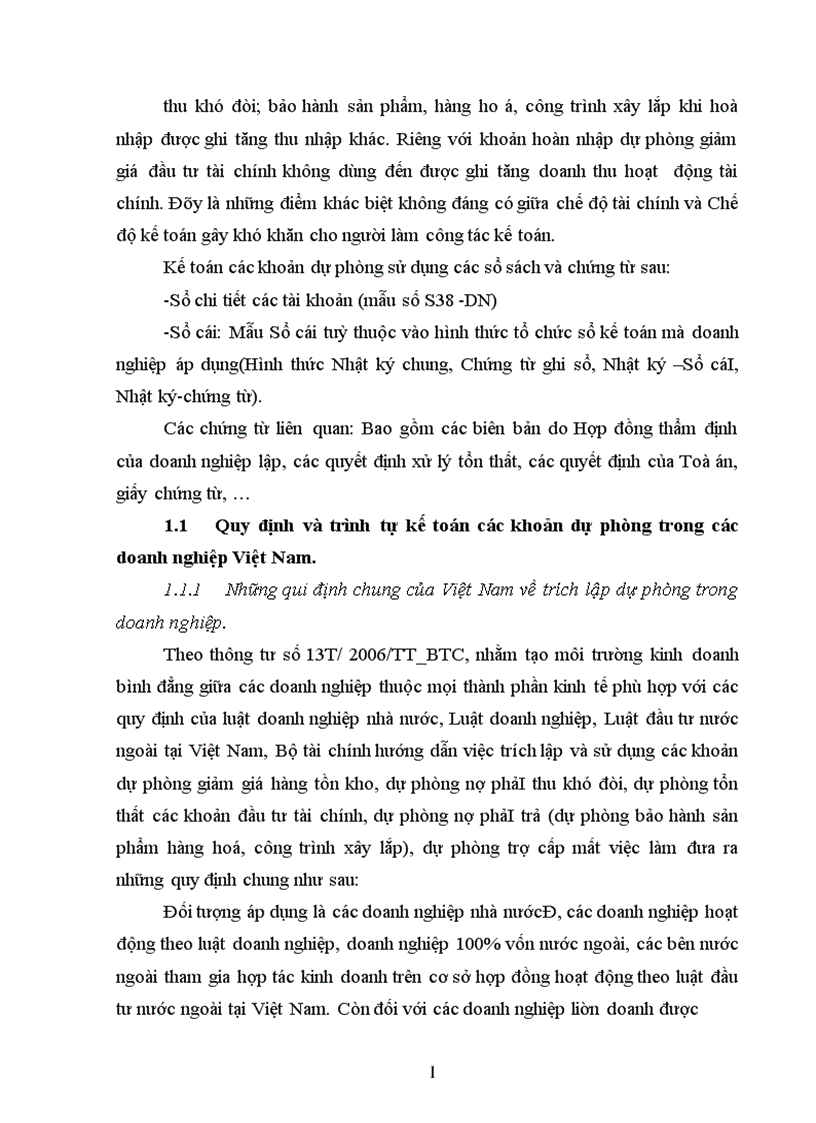 Một số kiến nghị nhằm hoàn thiện chế độ tài chính và kế toán trích lập dự phòng trong các doanh nghiệp Việt Nam 1