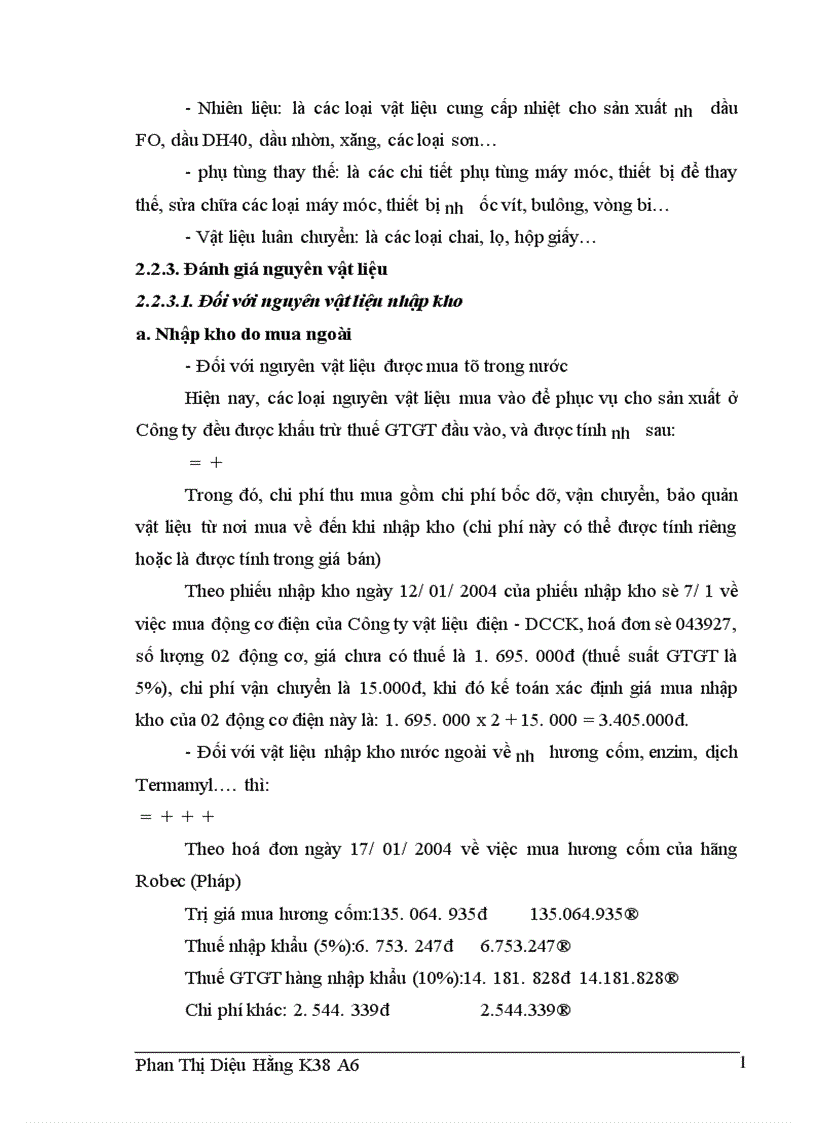 image for page Công tác kế toán nguyên vật liệu tại Công ty Rượu Hà Nội 1