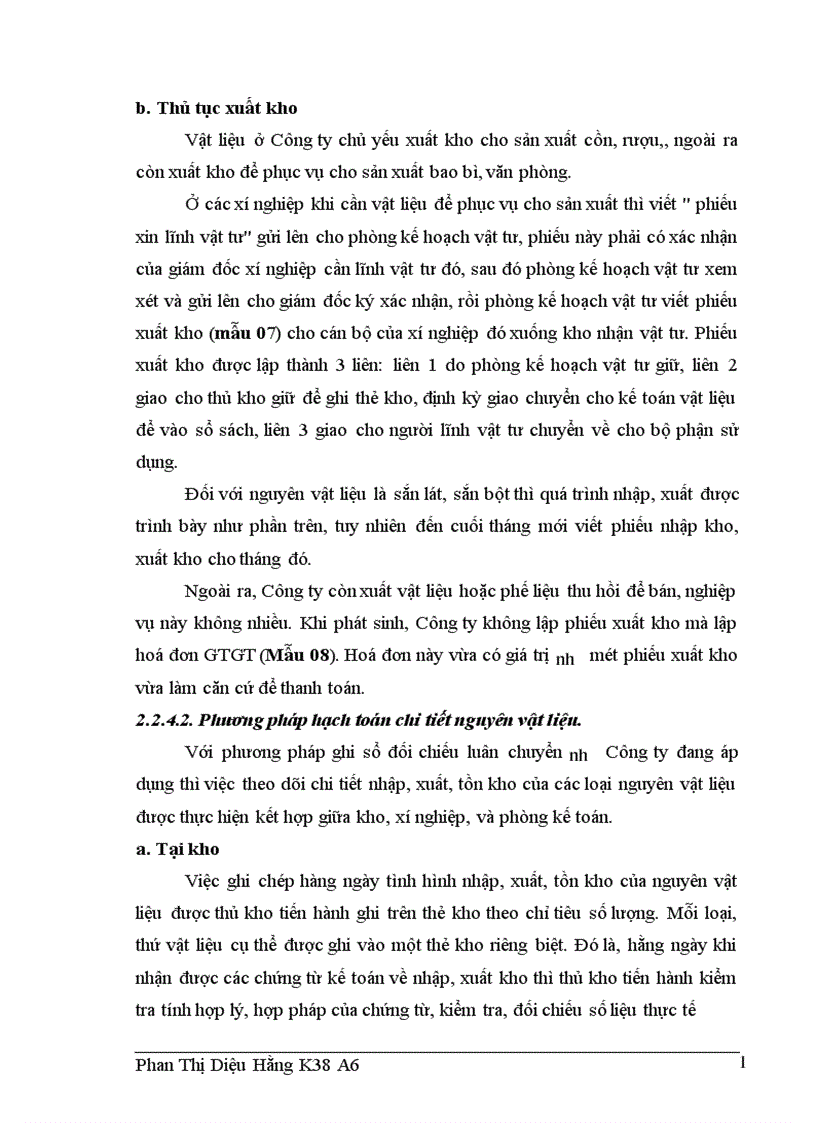 image for page Công tác kế toán nguyên vật liệu tại Công ty Rượu Hà Nội 1