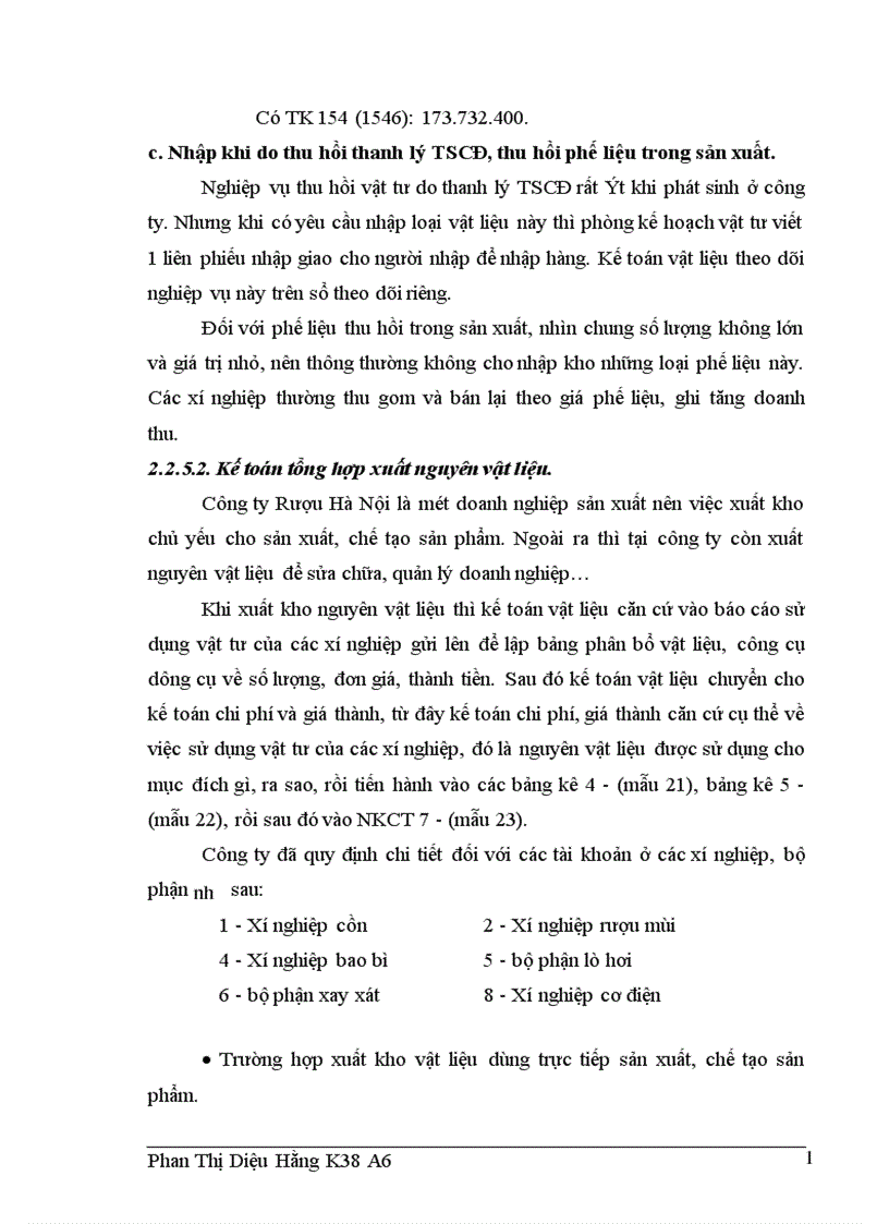 image for page Công tác kế toán nguyên vật liệu tại Công ty Rượu Hà Nội 1