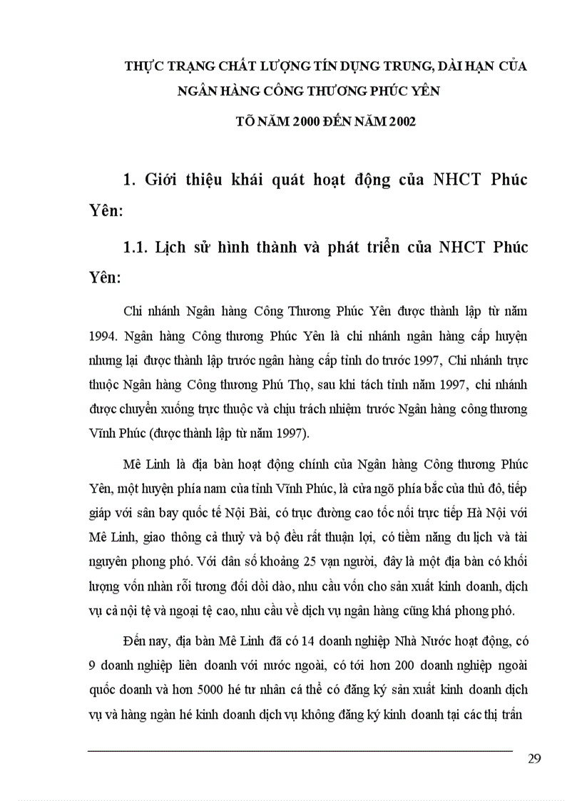 image for page Một số giải pháp nâng cao chất lượng tín dụng trung dài hạn tại Ngân hàng Công thương Phúc Yên 1